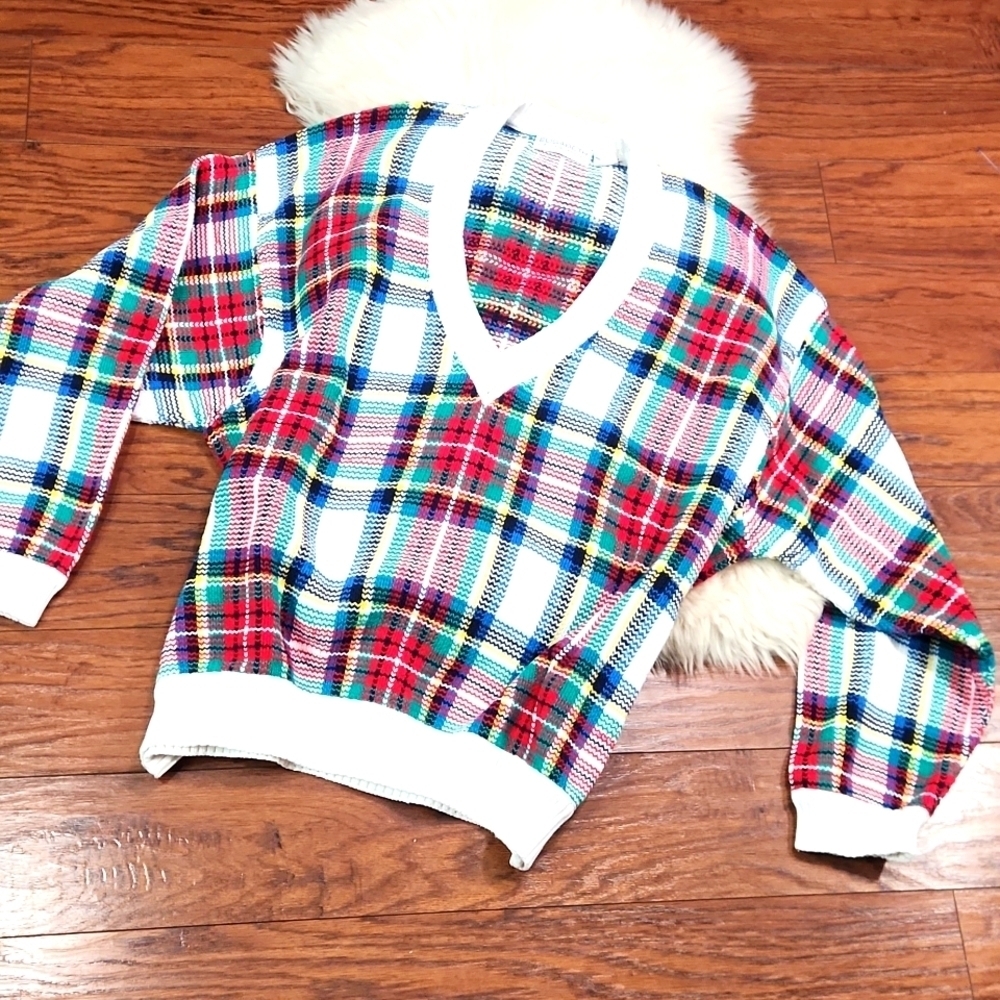 Y2K ELISABETH Liz Claiborne Cotton Knit Grandpa Cotton Knit Sweater